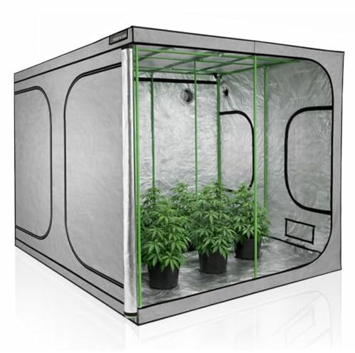 HIGHWERK Tente de Culture 200 x 200 x 200 cm | Culture Maison « MyHomeGrow », Grise | Tente de Culture d'intérieur pour la Culture de Plantes | Boîte de Culture