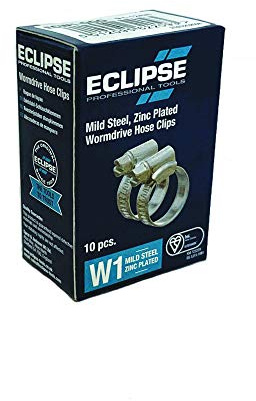 Eclipse Professional Tools ECW1-MOO W1 Box of 10 11-16mm (½ - ⅝) Mild Steel Worm Gear Hose Clamps
