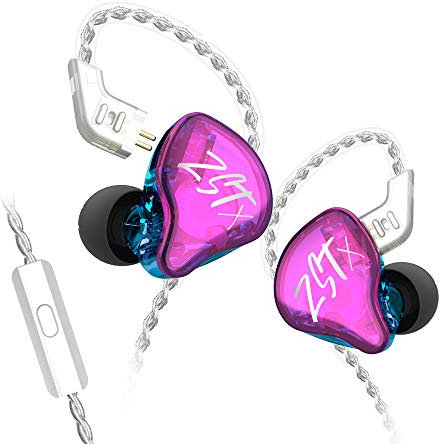 KZ ZST X - Auriculares HiFi ergonómicos coloridos 1BA 1DD con doble controlador y cable desmontable 2 pines para juegos y cantante audiófilo DJ