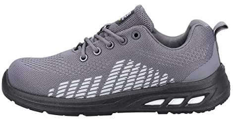 SAFETY JOGGER Säkerhetssko S1P Fitz för bilindustri, byggnadsverksamhet, logistik, tillverkning, svart, grå eller marinblå, GRÅ, 37 EU