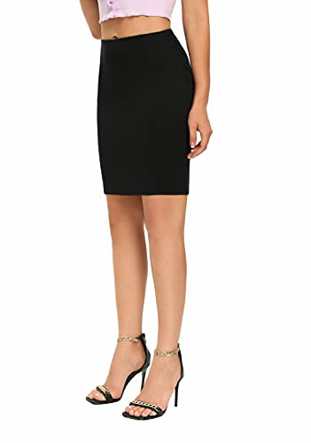 ODCOCD Women's Above Knee Pencil Bodycon Skirt Black