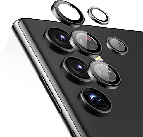ESR Pellicola Fotocamera Compatibile con Samsung Galaxy S22 Ultra 5G, 5-Pezzi, Protezione Obiettivo Fotocamera, Vetro Temperato Ultrasottile Resistente ai Graffi, Nero