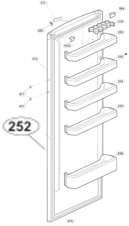 Joint de porte (repère 252) Frigo, Réfrigérateur, Congélateur 4902423900 BEKO