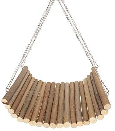 Kaninchen-Holzschaukel, Spielende Multifunktionale Holz-Hamster-Schaukel-Hängematte, Natürliche, Niedliche Ruheplattform, Großer Platz für Rennmäuse, Spatzen, für Hamster (20 * 30 cm)