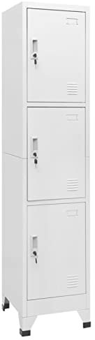 BaraSh Schließfachschrank mit 3 Fächern 38x45x180 cm Metallschrank Outdoor
