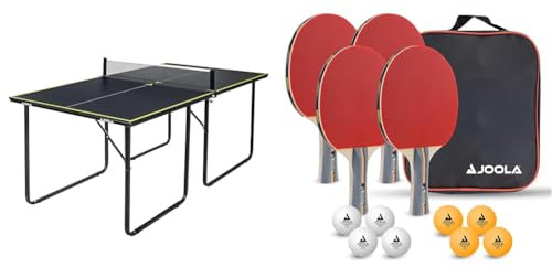 JOOLA Tischtennisplatte Midsize, mittelgroße inklusive Netz, Dark-Grey, 19117, 168 x 84 x 76 cm & Unisex – Erwachsene Tisch Tennis-Set-54825 Tennis-Set, mehrfarbik, One Size