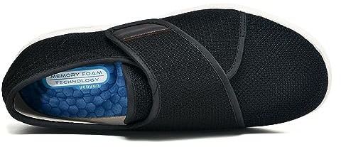 Chaussures pour Pied Gonflé Chaussons Elargissement Réglable Chaussures d'Intérieur et Extérieur Antidérapant Confortable pour Pieds Gonflés (Color : Black, Size : 40.5 EU)