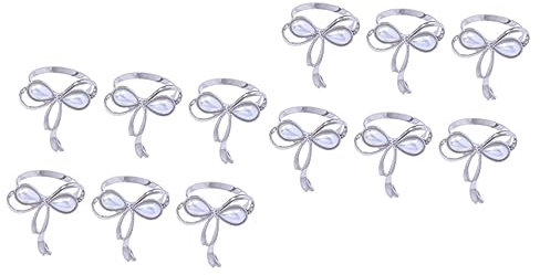 BESTonZON 12 STK Schleife Servietten Schnalle Zerkleinertes Glas Wohnkultur Wand Hochzeitstischdekoration Serviettenring Aus Metall Serviettenhalter Legierung Mundkreis Bankett Runden