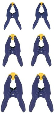 IRWIN QUICK-GRIP Spring Clamps for Woodworking, Multiple Sizes 1, 2 and 3/4, 6 Pack (IRHT83241)