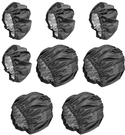 NyxSeat 8 copricerchi per passeggino, copriruota impermeabile, copriruota per passeggino, protezione pneumatici, ruota per passeggino, accessori antipolvere (nero)
