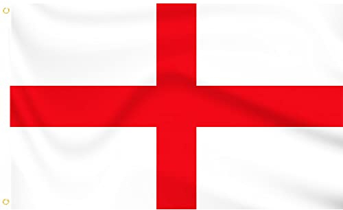 Large England Flag 8ft x 5ft For Indoor/Outdoor Use Red & White St Georges Cross English Wall Banner With 2 Metal Eyelets
