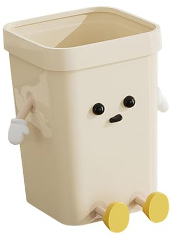 Fenteer Papelera Creativa, contenedor de Basura Multifuncional Elegante, Bonito Cubo de Basura para Debajo del Escritorio, Estudio, Cocina del hogar, Pequeño Sentado