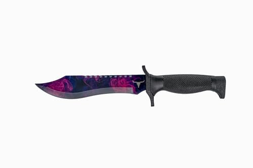 Generisch CSGO Outdoor Jagdmesser - Doppler Phase 2 - Knife Skin Counter-Strike Trainingsmesser Übungsmesser Bowiemesser Fahrtenmesser - Ariknives