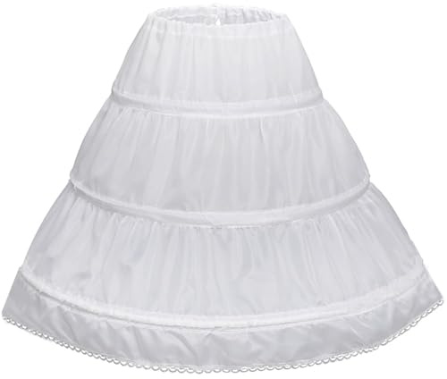 Enagua para niña con 3 aros de aro para niña, falda de crinolina blanca, a, 10-11 años