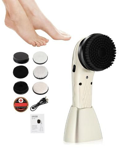 LIULIQ Spazzola Elettrica per La Pulizia delle Scarpe, Tampone per Scarpe con 6 Testine Sostituibili, con Utilizzo Hyper Cleanse per Scarpe da Ginnastica in Pelle