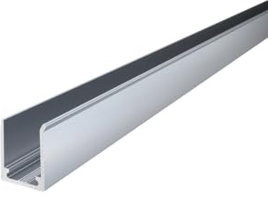 Generic Aluminiumprofil U-Profil mit 10mm Innenmaß, 12,8mm Außenmaß, 17mm Höhe, 1mm Wandstärke - 1000mm lang