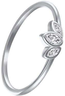 Whoiy Damen Ringe Zierlich Weissgold 14k, Verlobungsring Ehering Moissanit Echt Gold 585 Hochzeit Ring für Frauen Größe 51 (16.2)