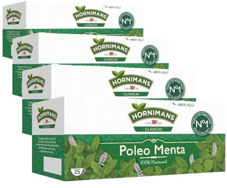 Hornimans Poleo Menta Infusión con Ingredientes 100% Naturales | 25 bolsitas | Sin Teína (Paquete de 4)