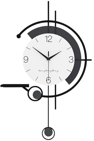 Reloj de pared minimalista moderno sin tictac, relojes silenciosos con péndulo, reloj creativo decorativo de estilo nórdico, relojes de pared para decoración, reloj de cocina para sala de estar, 36 x