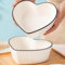 Baking Dishes set of 2,Ceramic Cereal Bowls set,Heart Shape,Salad Bowl Set,Serving Bowl for Soups, Fruit, Oven Dishes,Ceramic Bakeware (A)
