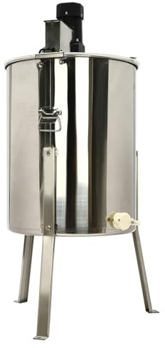 Centrifuga elettrica in acciaio inox 201 con motore verticale da 140 W, estrattore di miele a nido d'ape 4/8 con regolazione della velocità, estrattore di miele elettrico con coperchio trasparente