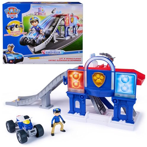 Paw Patrol Search & Rescue Lift 'N' Repair Playset with Exclusive Figure & Vehicle, Over 30+ Inch Long, Kids Toys for Boys and Girls Ages 3 and Up