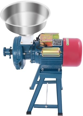 Mulino per cereali elettrico, 2200 W, con imbuto in acciaio inox, macinacaffè adatto per macinare mais, riso, grano, sorgo e chicchi di caffè.