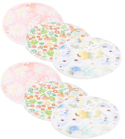 IWOWHERO Coppette Assorbilatte Riutilizzabili Traspiranti per Mamma, in Fibra di Bamboo Lavabili e Assorbenti, Set da 6 Pezzi per Allattamento e Maternità, Protezione Anti-perdite Anatomica