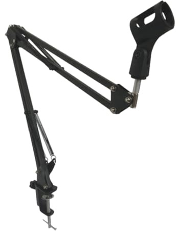 TOGEVAL Microphone Load Stand Table Suspension and Desktop Adjustable Boom Arm, Metal Folding Arms, 1500g Bearing, Flexible Bracket for Studios Broadcasting