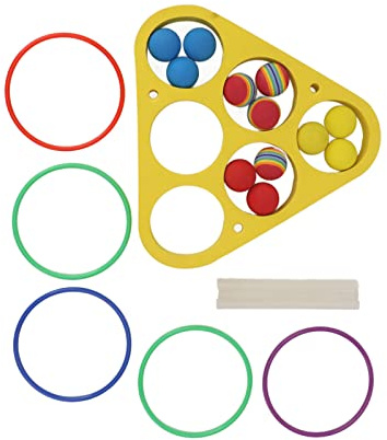 Tomantery Pool Ring Throw Game Toy Lightweight EVA Floating Foam with Balls for Kids Adults Outdoor Party, Swimming Pool