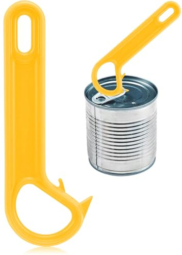 Teouuas Abre Latas de Anilla Fácil de Abrir, Abrelatas Manual, Abrelatas, Abridor de Latas, para Lata, Refrescos, Cerveza, Lata y Comida para Gatos (Amarillo)