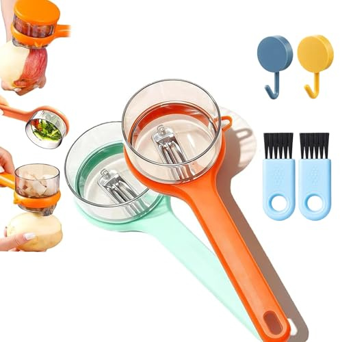 Potato Peeler, Peeler, Fruit Peeler and Slicer, 2026 New Kitchen Special Fruit Peeler with Box Storage, Speed Peeler for Potatoes, Six Piece Set with Storage Hooks(Orange+Light Green)