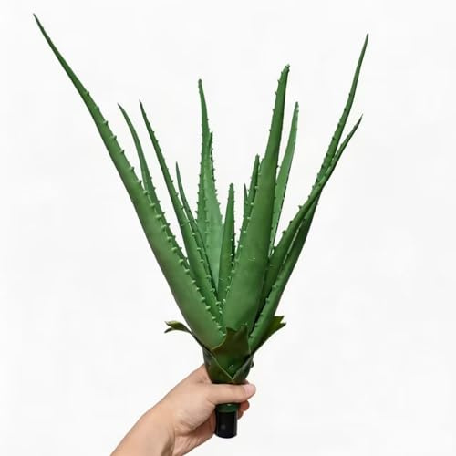 XZJMY Succulents Plants Artificial Aloe Vera Plant Fake Succulents UV Resistant Artificial Plants for Planters Yard Office Home Indoor Outdoor Decoration (1, Large)