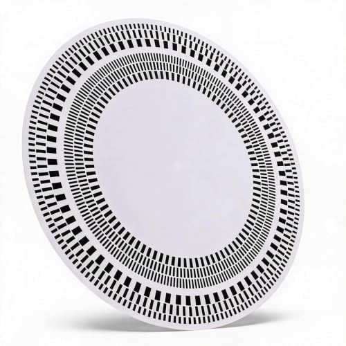 Dpofirs Tapis de Disque Stroboscopique pour Platine Vinyle de 12 Pouces, Réglage de la Vitesse de 33 à 1/3 TR/Min, 45 TR/Min et 78 / (White)