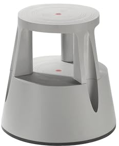 Taburete rodante de 2 peldaños gris Twinco