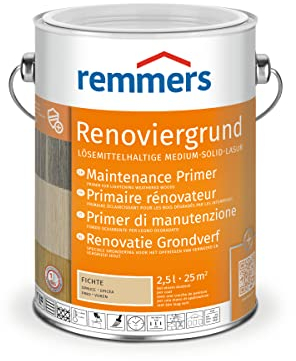 Remmers Renovier-Grund fichte, 2,5 Liter, Grundierung für Holz innen und außen, wetterfest, schnell trocknende Holzgrundierung, sehr gute Haftung