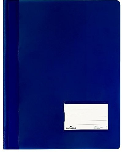 5er Sparpack DURABLE Hunke & Jochheim Schnellhefter DURALUX®, transluzente Folie, für A4 Überbreit, 280x332mm (dunkelblau, 5 Stück)