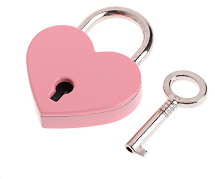 Mentin Forme Antique de Coeur Mini Cadenas de Style Antique Archaize Cadenas avec Clé (Rose)