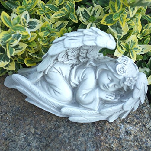 Trauerengel Figur schlafend, Grabschmuck Trauerschmuck Engel. Länge 17,5 cm. 1 Stück