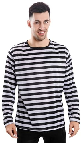 Camiseta con rayas negras y blancas para adultos