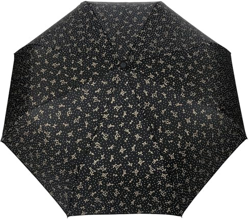 SMATI kompakt hopfällbar paraply - automatisk öppning och stängning; 8 glasfiberribbor; Vindskydd; Robust; Diameter=96cm; stor klassiker; Skyddande skydd; Kvinnoparaply; Gyllene Konstellation.