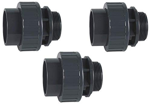 well2wellness® PVC 3/3 Verschraubung mit O-Ring - Klebeanschluss x Außengewinde - 50 x 11/2 (200147) - 3 Stück