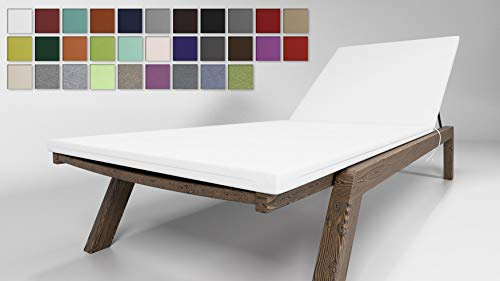 Rollmayer Sitzkissen für Sonnenliege Auflage Polster für Gartenliege Liegestuhl Strandliege Kollektion Vivid (Weiß 1, 190x54x4cm - 2er Set)