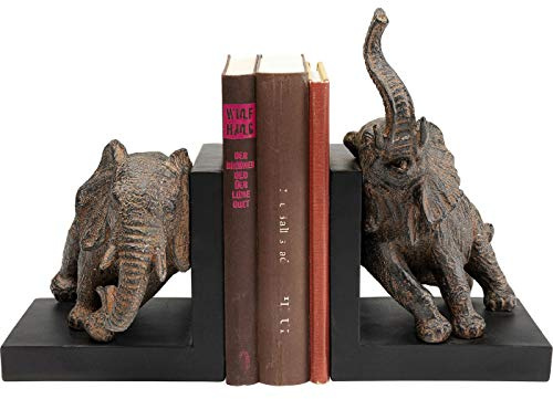 Kare Design Buchstütze Elefanten-Figuren (2/Set), Kunststein, Antirutsch an Unterseite, handgearbeitet, groß, 41.9x46.5x36cm