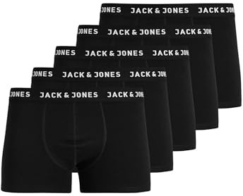 Jack & Jones Boys Jachuey Trunks 5 Pack Noos Jnr Boxer Shorts, Black, 16 Years UK