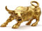 WANLIAN Wall Street Statue de taureau en laiton – Feng Shui Fortune, symbole porte-bonheur du marché du stock, sculpture de décoration de la maison représentant la carrière et la richesse (S – 9,4 cm)