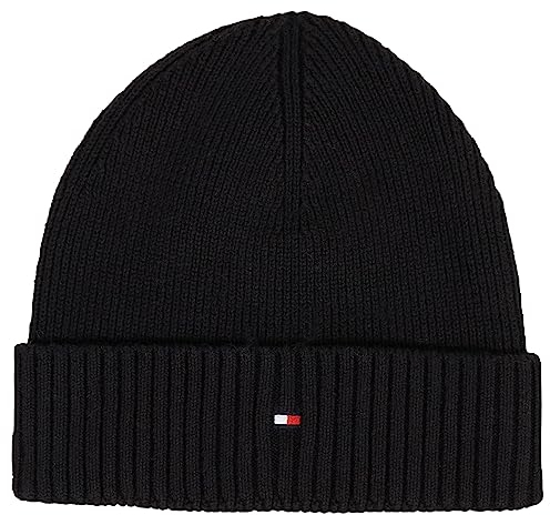 Tommy Hilfiger Herren Strickmütze Essential Wintermütze, Schwarz (Black), Onesize