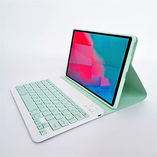 Funda para teclado Lenovo Tab M10 Plus 10.3 FHD Tablet (TB-X606F / TB-X606X), Leleyo Smart Cover con teclado inalámbrico desmontable Bluetooth (verde)
