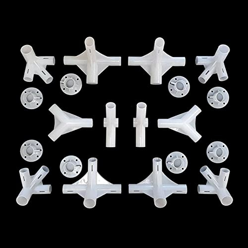 SMTHOME 20 Stück Gelenkbefestigungen Verbindungsstück Ersatzteile für 3 x 9 m Pavillon-Markisenzeltfüße Eck-Mittelverbinder 25/19 mm Weiß