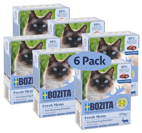 Bozita Häppchen in Soße mit Rentier Multibox 6x370g im Tetra, 370g (6er Pack)
